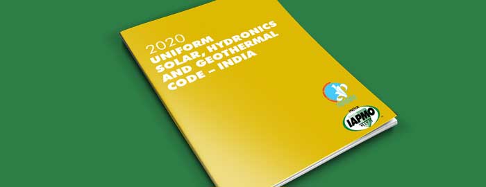 2020 Uniform Solar, Hydronics and Geothermal Code – India (USHGC-I)  Now Available in India
