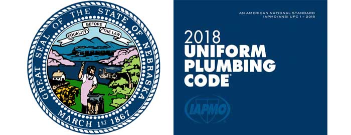 Nebraska Updates Default Plumbing Code to 2018 Uniform Plumbing Code