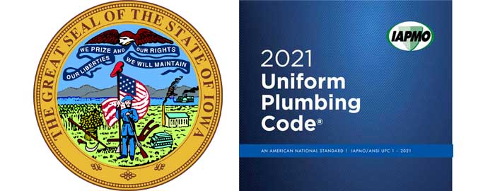 Iowa Updates Plumbing Code to 2021 Uniform Plumbing Code
