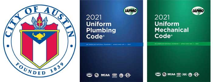 Austin, Texas, Adopts 2021 Uniform Plumbing Code (UPC) And 2021 Uniform Mechanical Code (UMC)