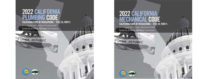 2022 California Plumbing Code, California Mechanical Code Now Available